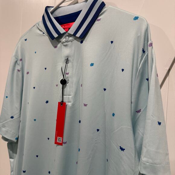 Redvanly Langham Polo Shirt Men’s Large Breeze Blue PUREpoly Athletic Luxury NWT - Picture 4 of 7